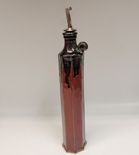 #220516 Oil/Vinegar Cruet Red/Black $24.50 at Hunter Wolff Gallery